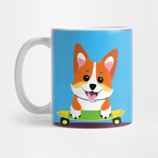 Skateboarding Corgi Dog Mug